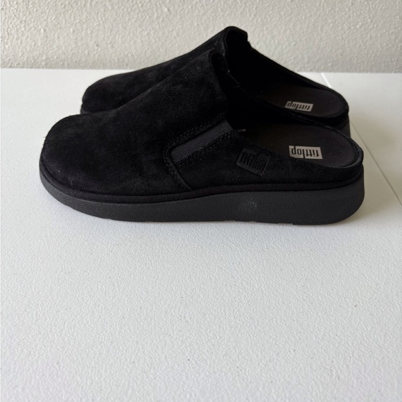FitFlop Elasticated Slip On Black Suede Upper Mules Size 7 Slip Resistant Rubber - Picture 4 of 8